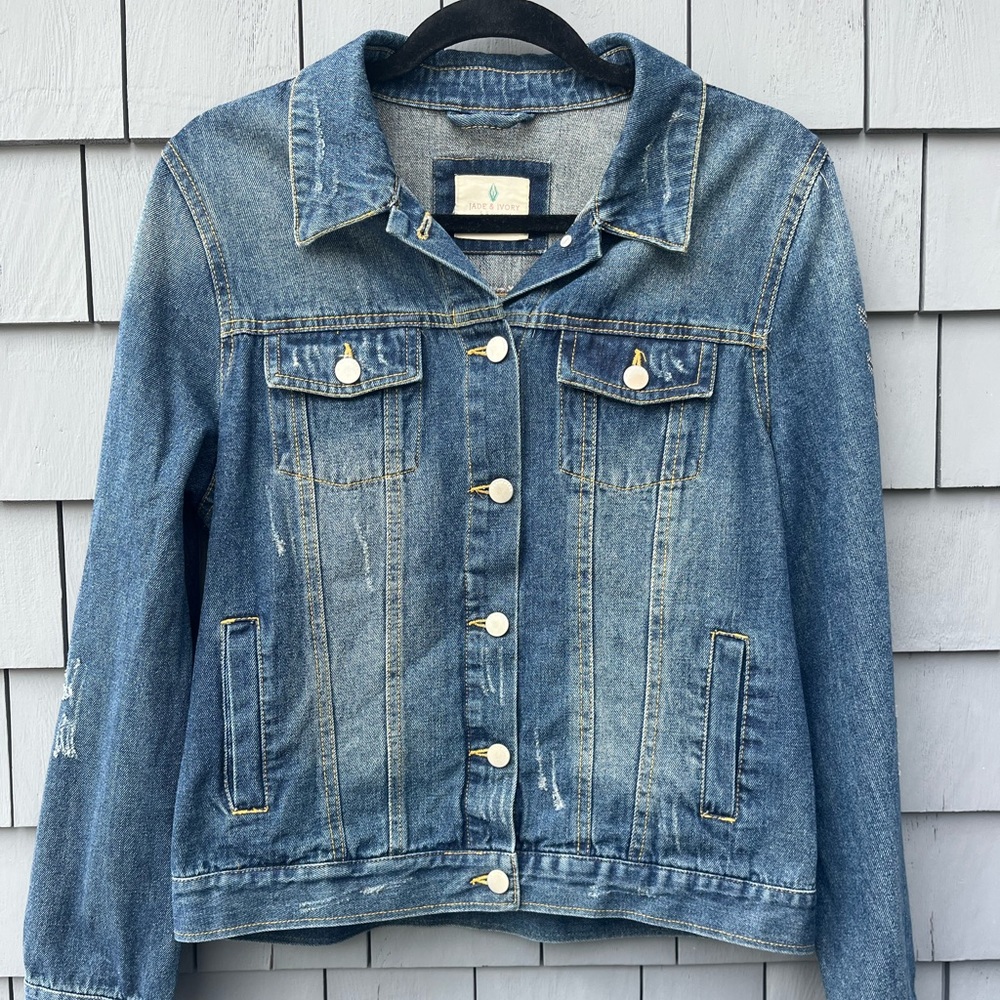 Jade & Ivory blue denim jacket with studded detail size Medium